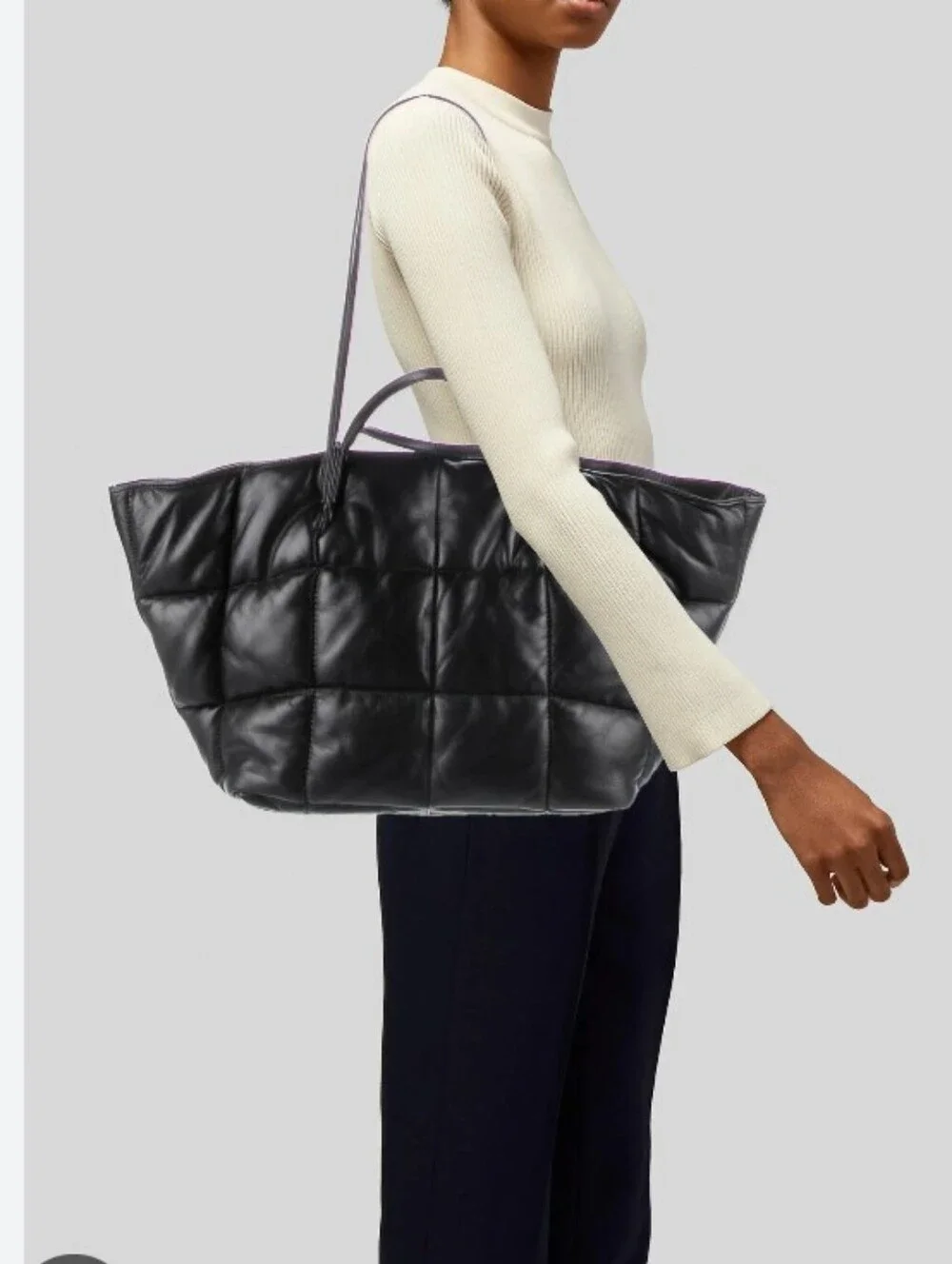 Allsaints Madeline Quilted Puffer Tote ,shoulder Bag - Black